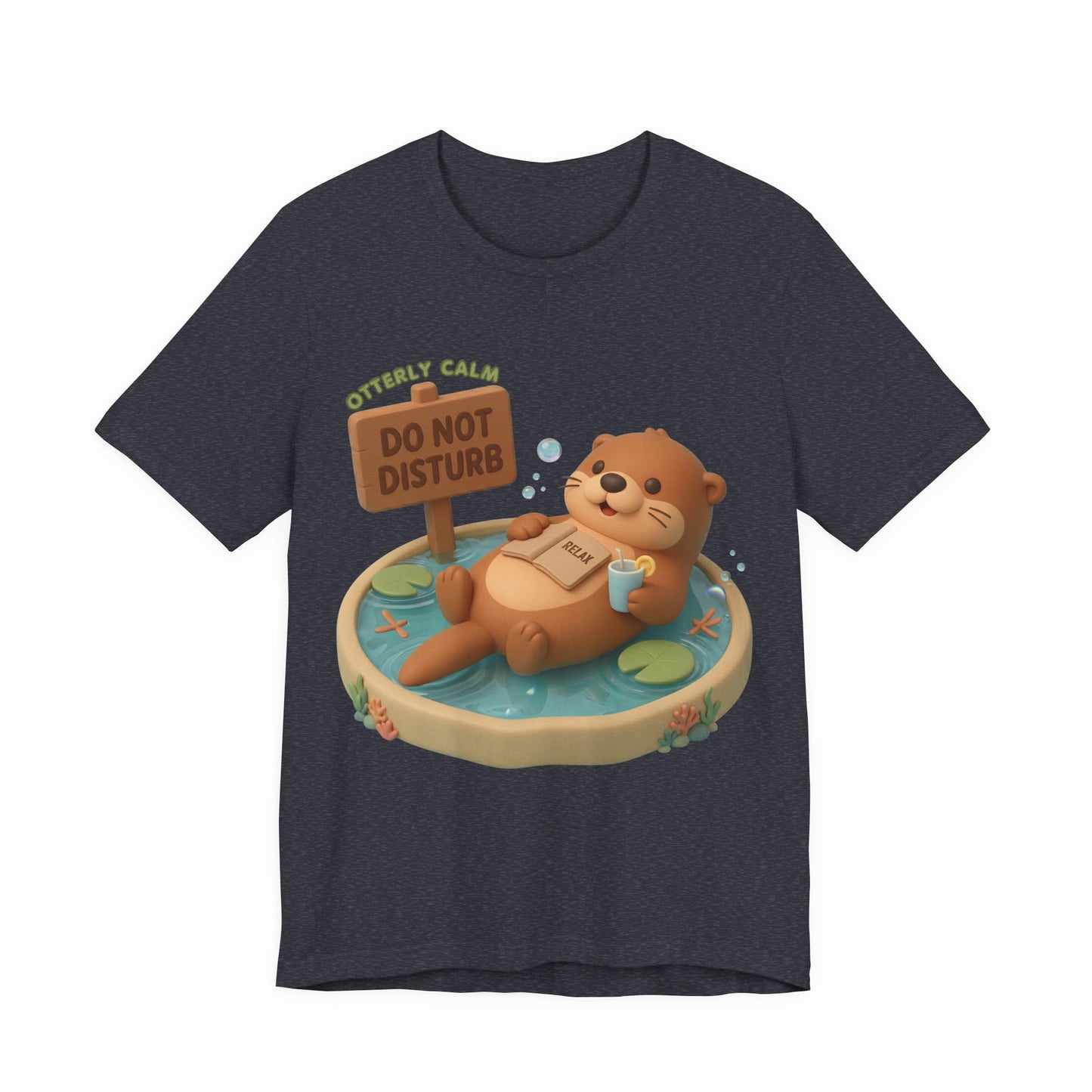 Otterly Calm Otter 3D Art Graphic T‑Shirt