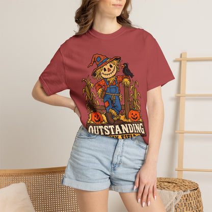 Outstanding In My Field Scarecrow Halloween Graphic T-Shirt