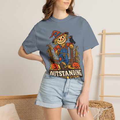 Outstanding In My Field Scarecrow Halloween Graphic T-Shirt