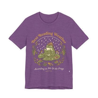 "Best Reading Weather" Frog Graphic Tee