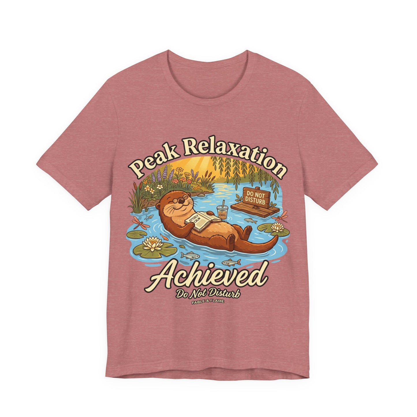 "Peak Relaxation Achieved" Otter Lazy Day Graphic T-Shirt
