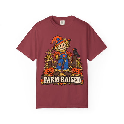 Farm Raised Scarecrow Pumpkin Patch Graphic T-Shirt