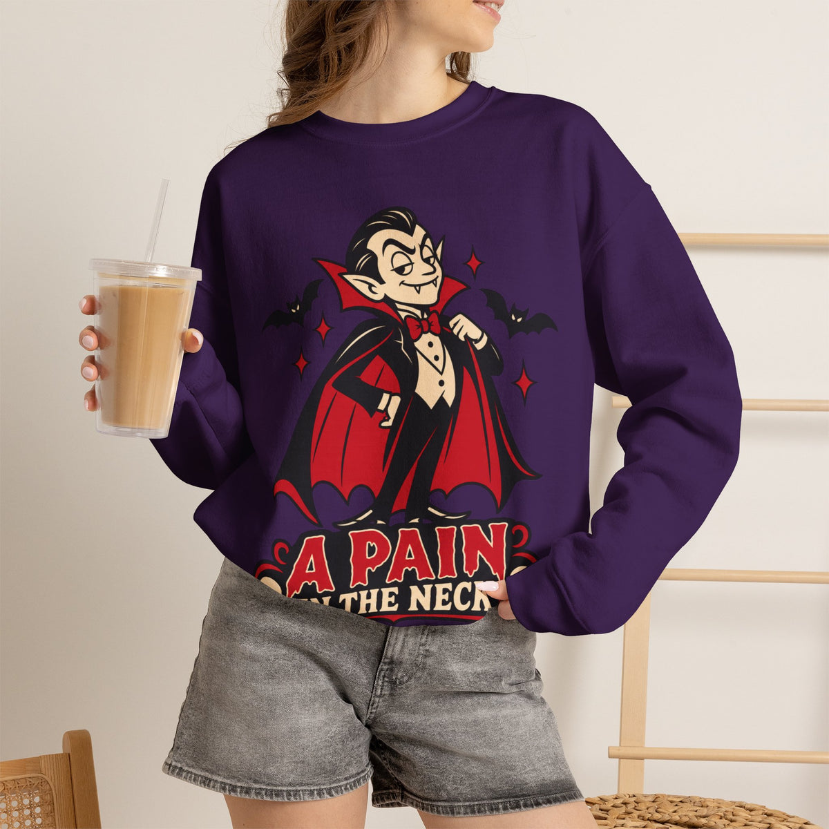 'A Pain in the Neck' Vampire Crewneck Sweatshirt