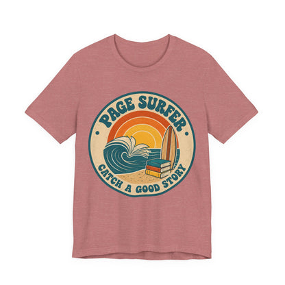 Retro Page Surfer: Catch a Good Story Graphic T-Shirt