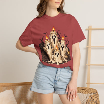 Melting Ghost Candle Halloween Graphic T-Shirt