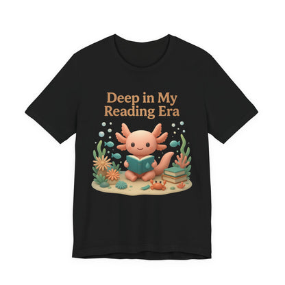 Axolotl "Deep in My Reading Era" 3D Art Graphic T-Shirt