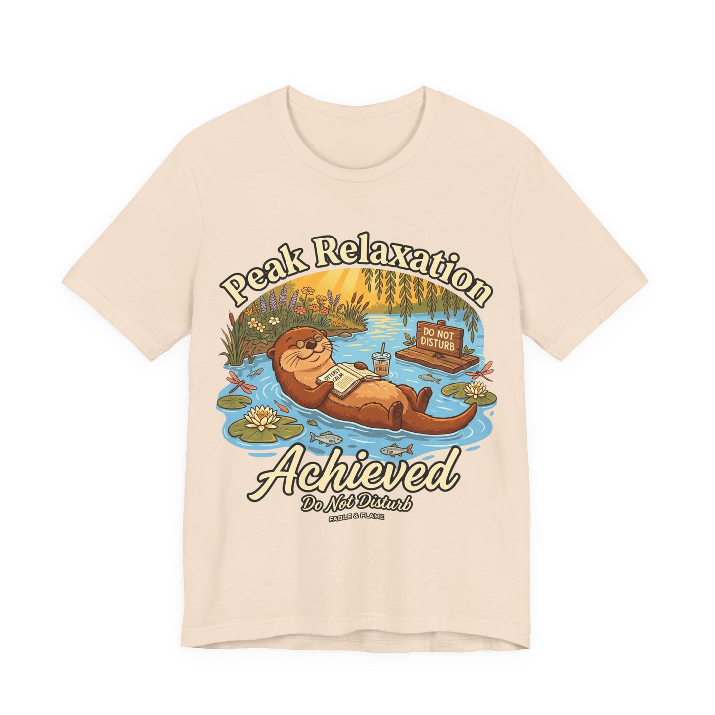 "Peak Relaxation Achieved" Otter Lazy Day Graphic T-Shirt
