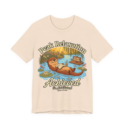 "Peak Relaxation Achieved" Otter Lazy Day Graphic T-Shirt