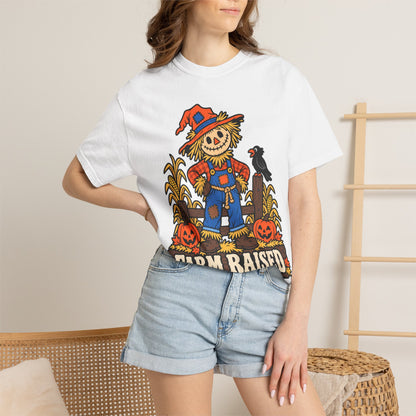 Farm Raised Scarecrow Pumpkin Patch Graphic T-Shirt