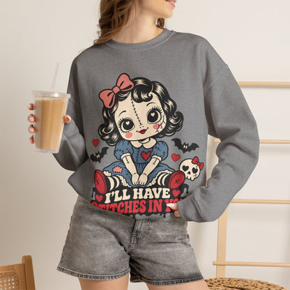 I'll Have Stitches in You Doll Halloween Crewneck Sweatshirt