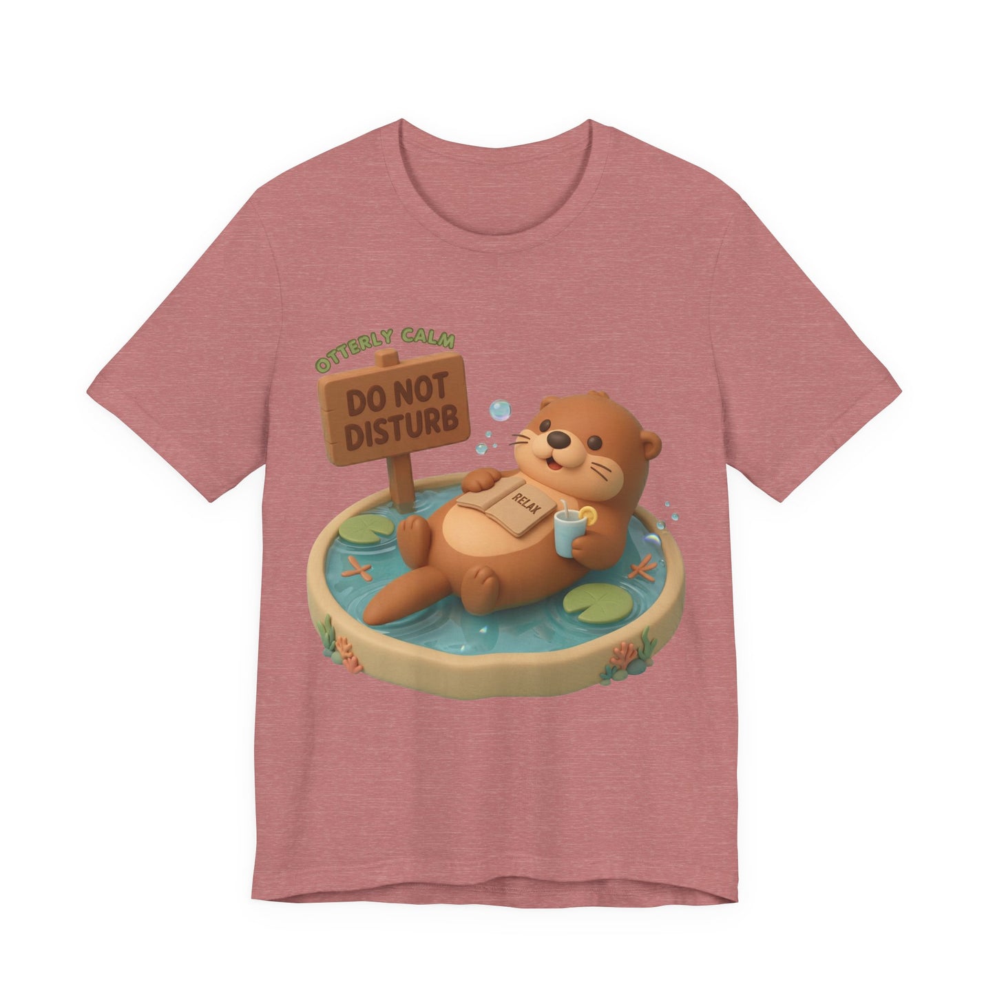 Otterly Calm Otter 3D Art Graphic T‑Shirt