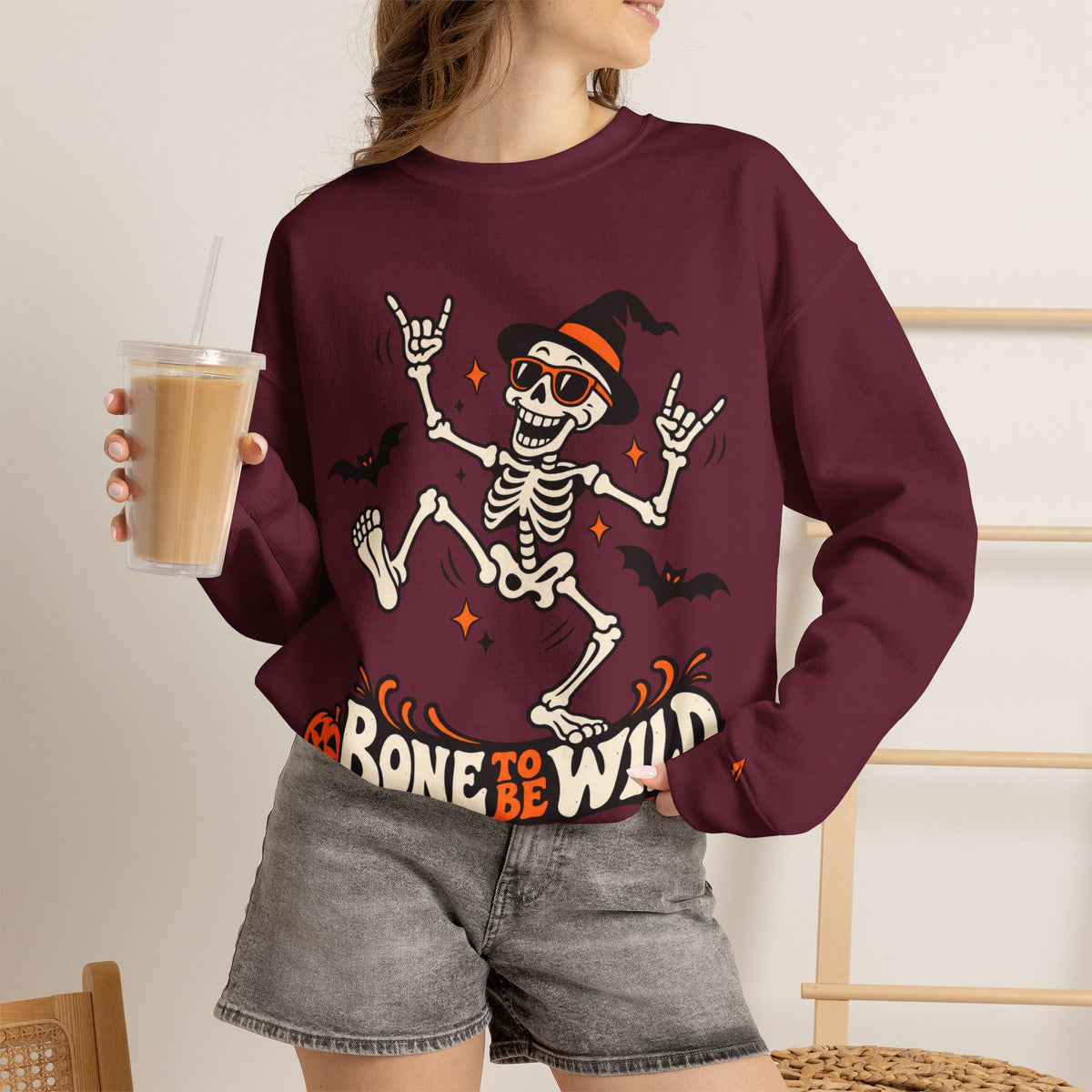 Bone to Be Wild Skeleton Crewneck Sweatshirt