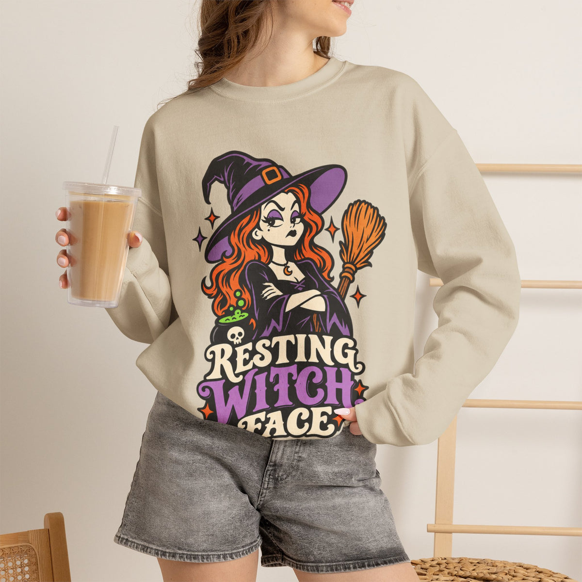 Resting Witch Face Crewneck Sweatshirt