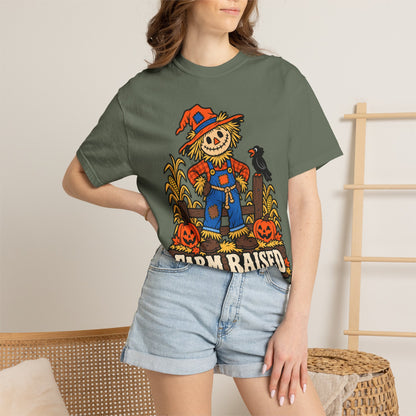 Farm Raised Scarecrow Pumpkin Patch Graphic T-Shirt