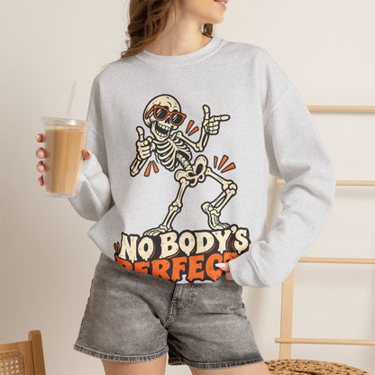 "No Body's Perfect" Skeleton Crewneck Sweatshirt