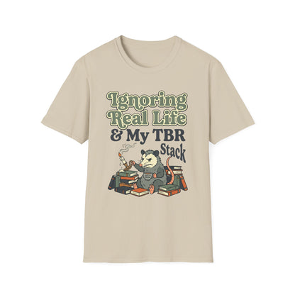 Ignoring Real Life & My TBR Stack Graphic T-Shirt
