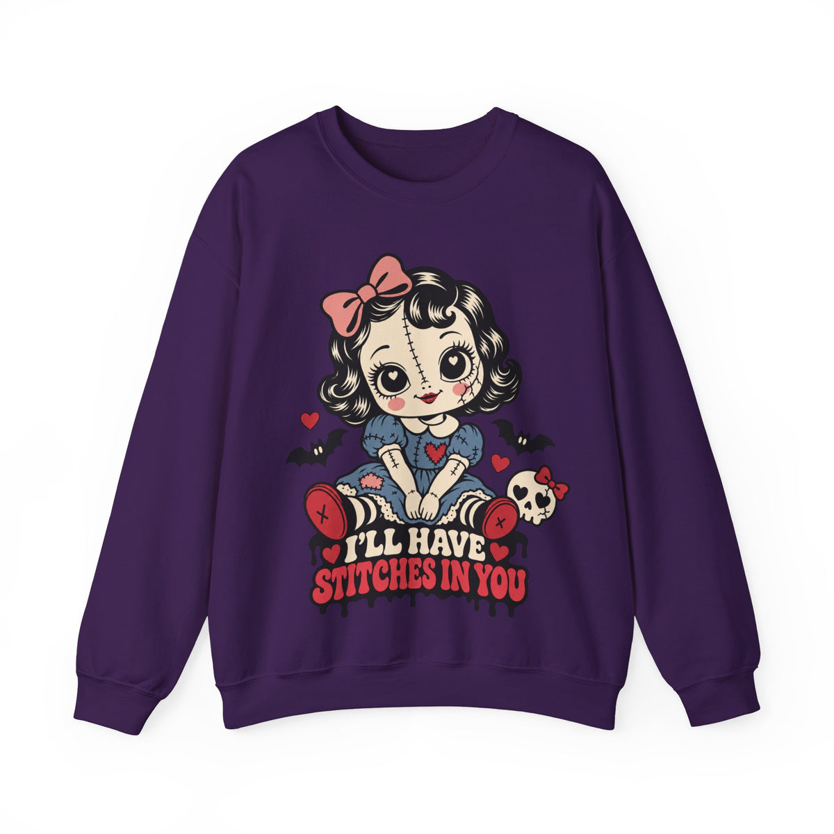 I'll Have Stitches in You Doll Halloween Crewneck Sweatshirt