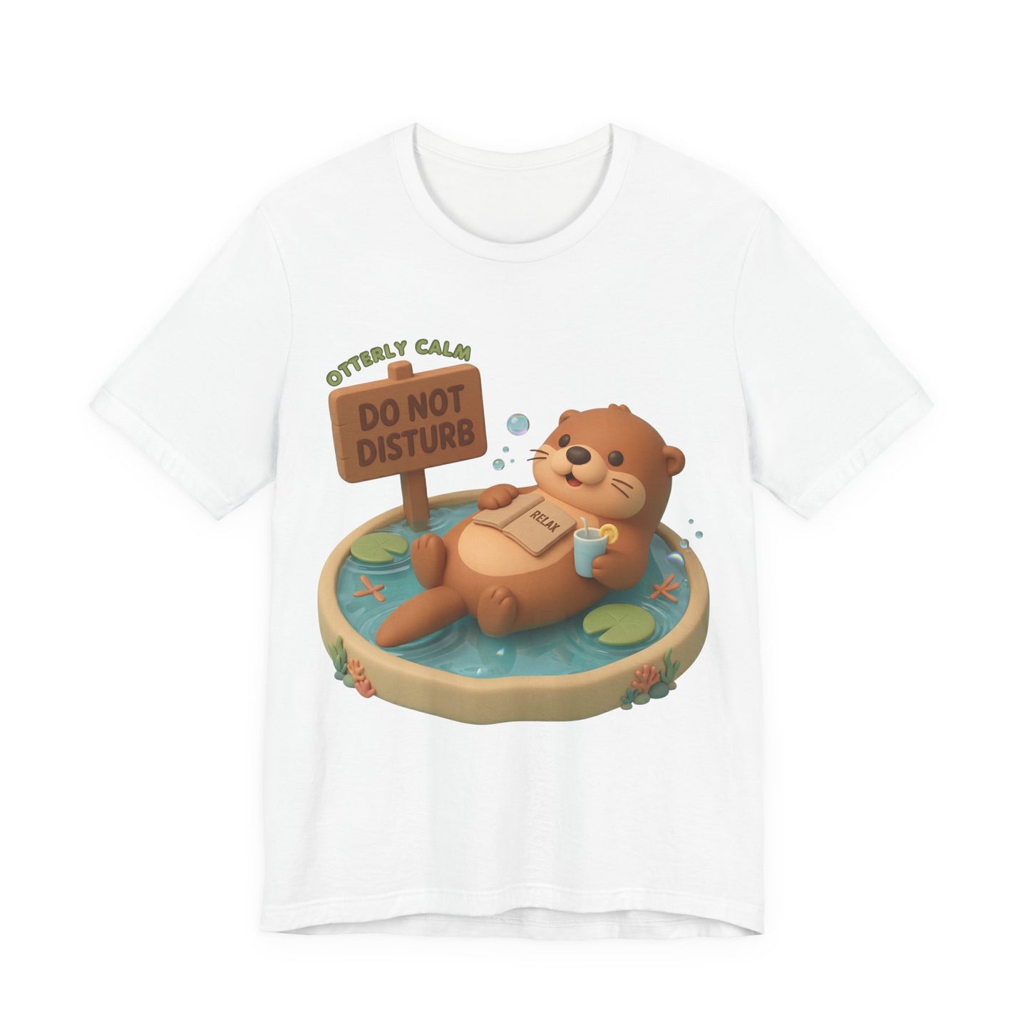 Otterly Calm Otter 3D Art Graphic T‑Shirt