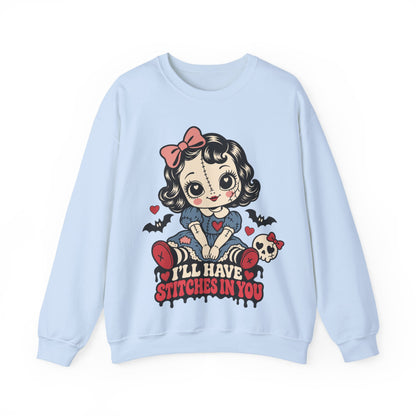 I'll Have Stitches in You Doll Halloween Crewneck Sweatshirt