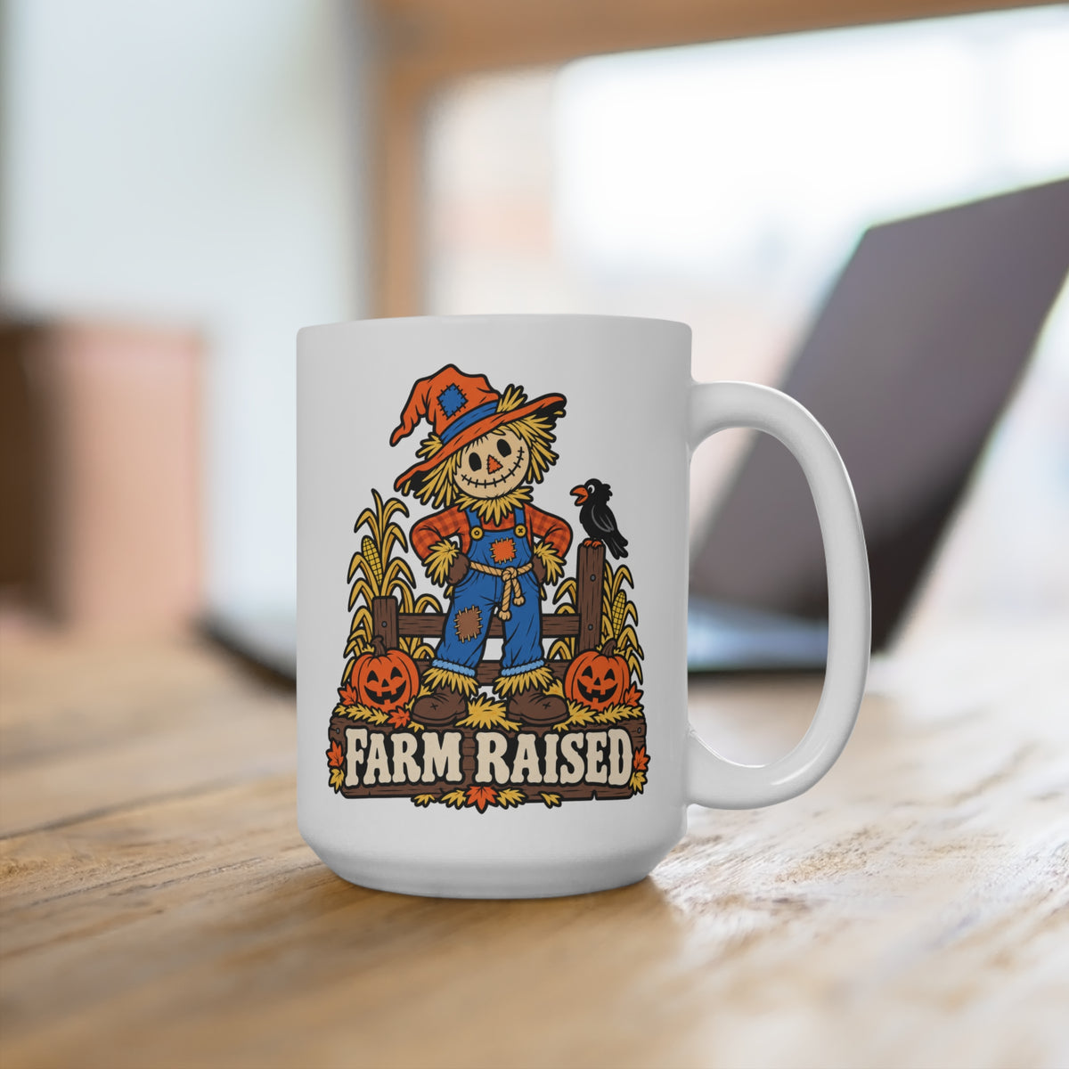 Farm Raised Scarecrow Ceramic Mug 15oz