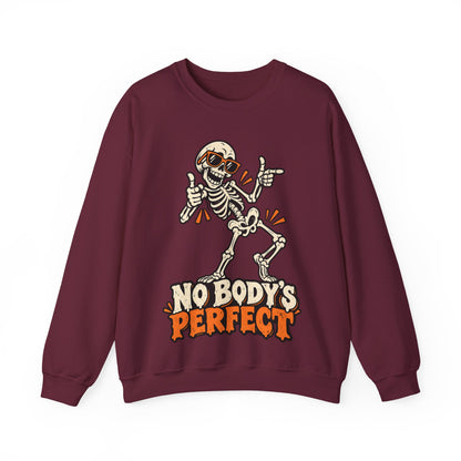 "No Body's Perfect" Skeleton Crewneck Sweatshirt