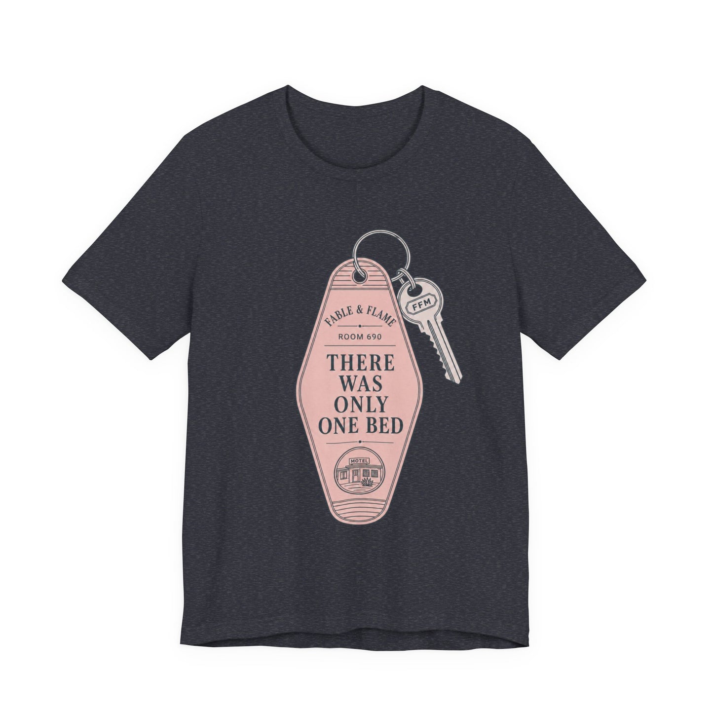"There Was Only One Bed" Retro Motel Keychain Graphic T-Shirt