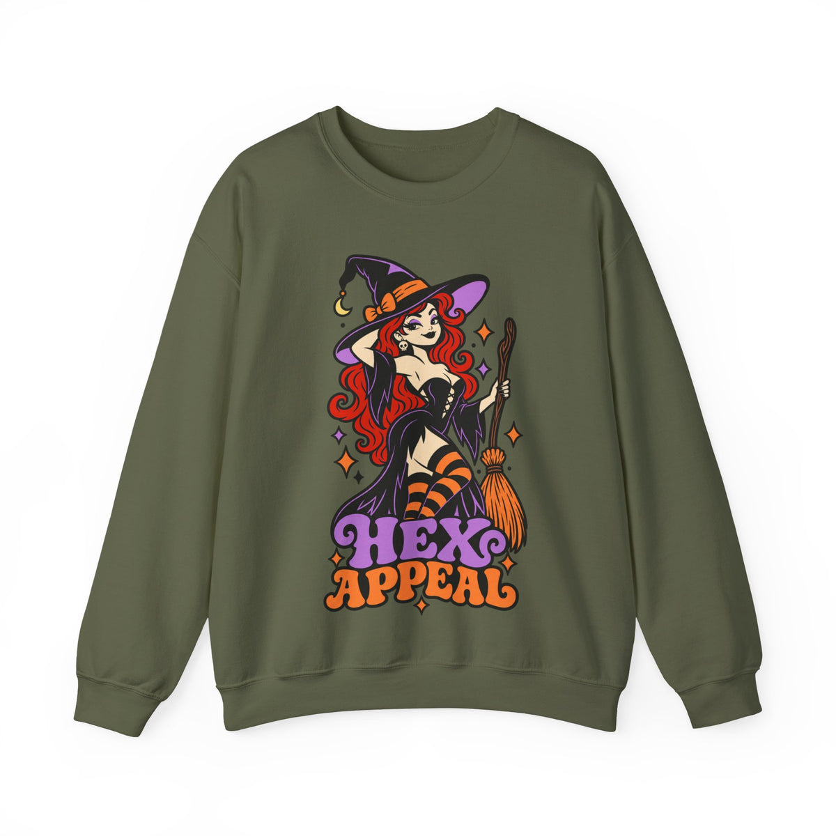 Hex Appeal Retro Pinup Witch Crewneck Sweatshirt