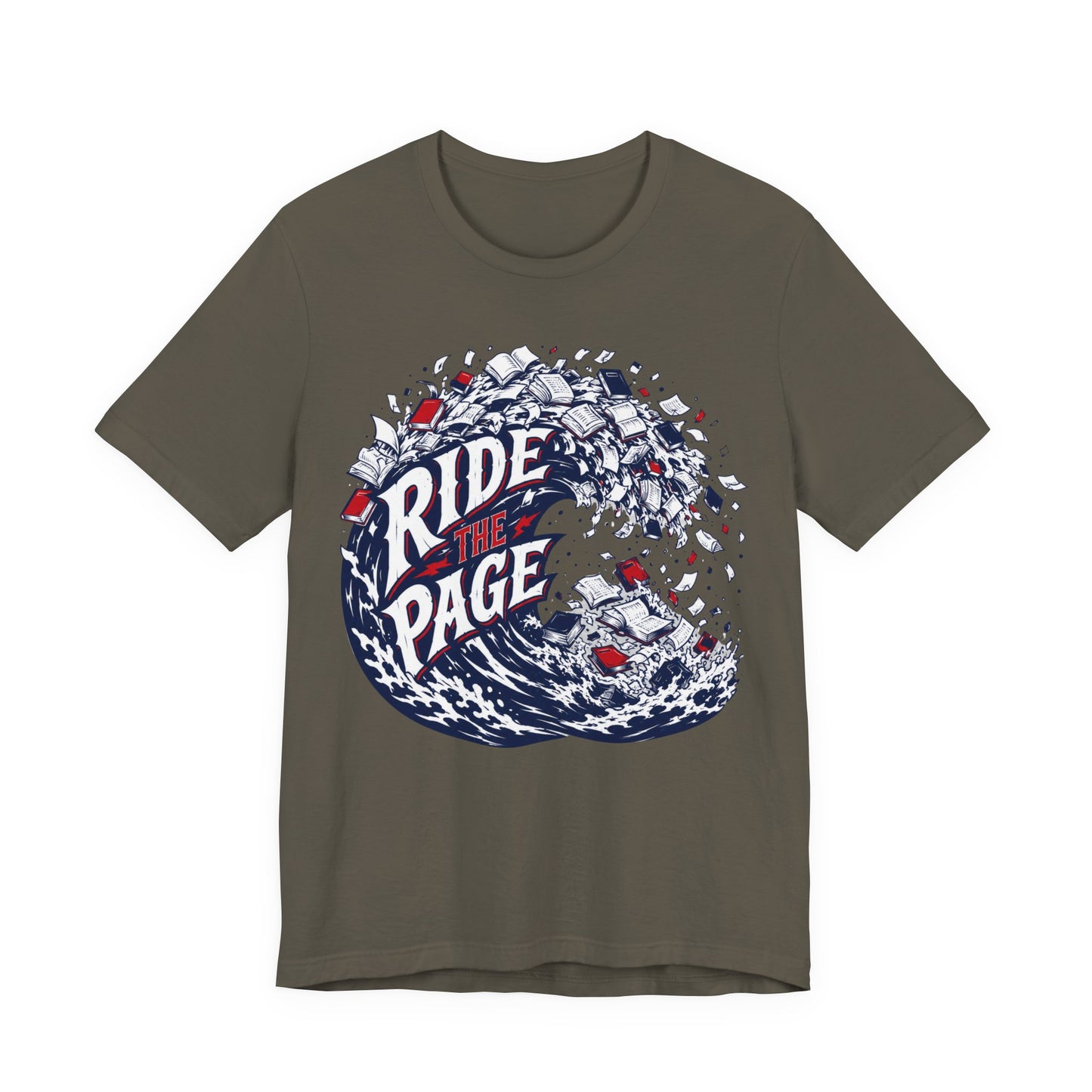 Ride the Page Literary Surf Wave Graphic Tee