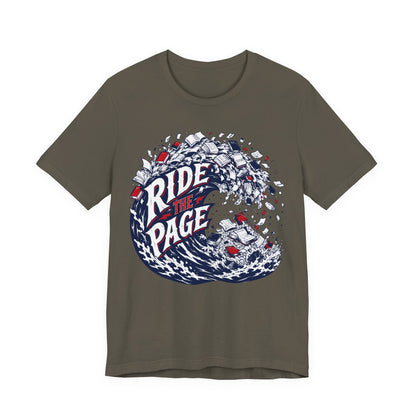 Ride the Page Literary Surf Wave Graphic Tee
