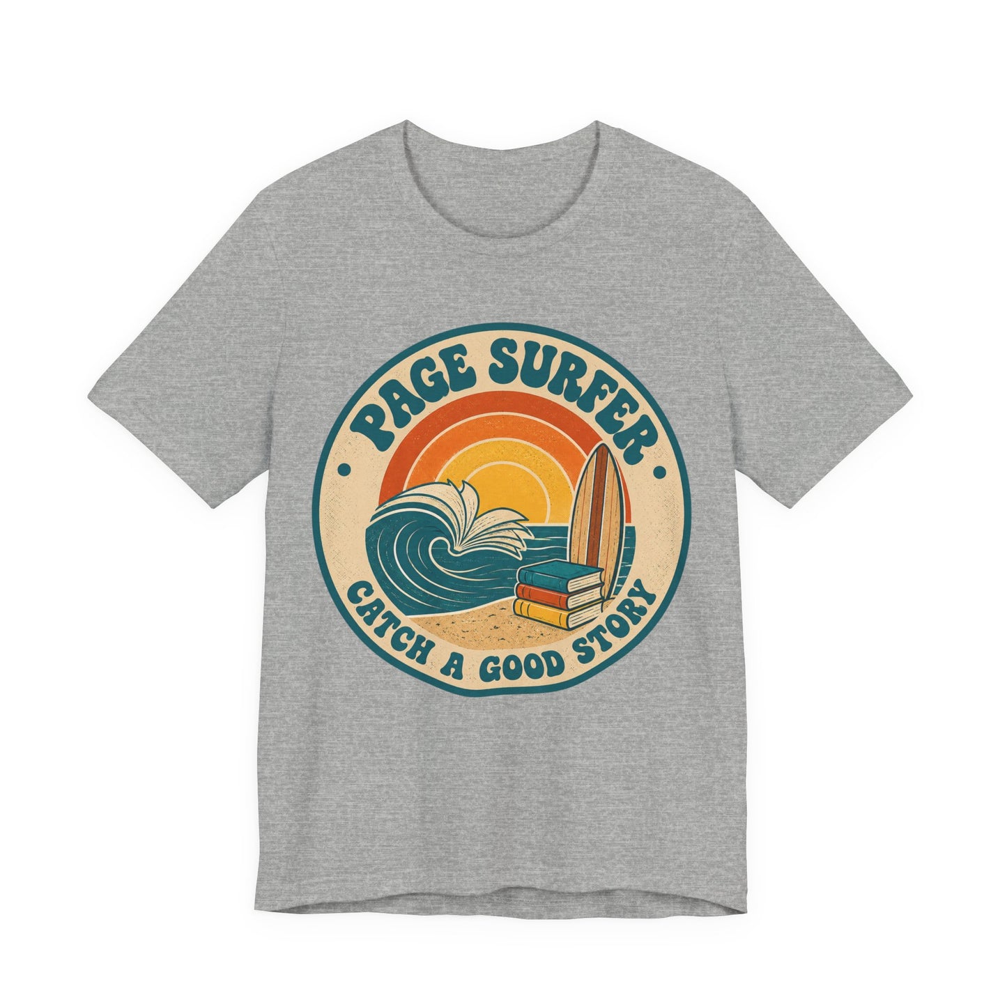 Retro Page Surfer: Catch a Good Story Graphic T-Shirt