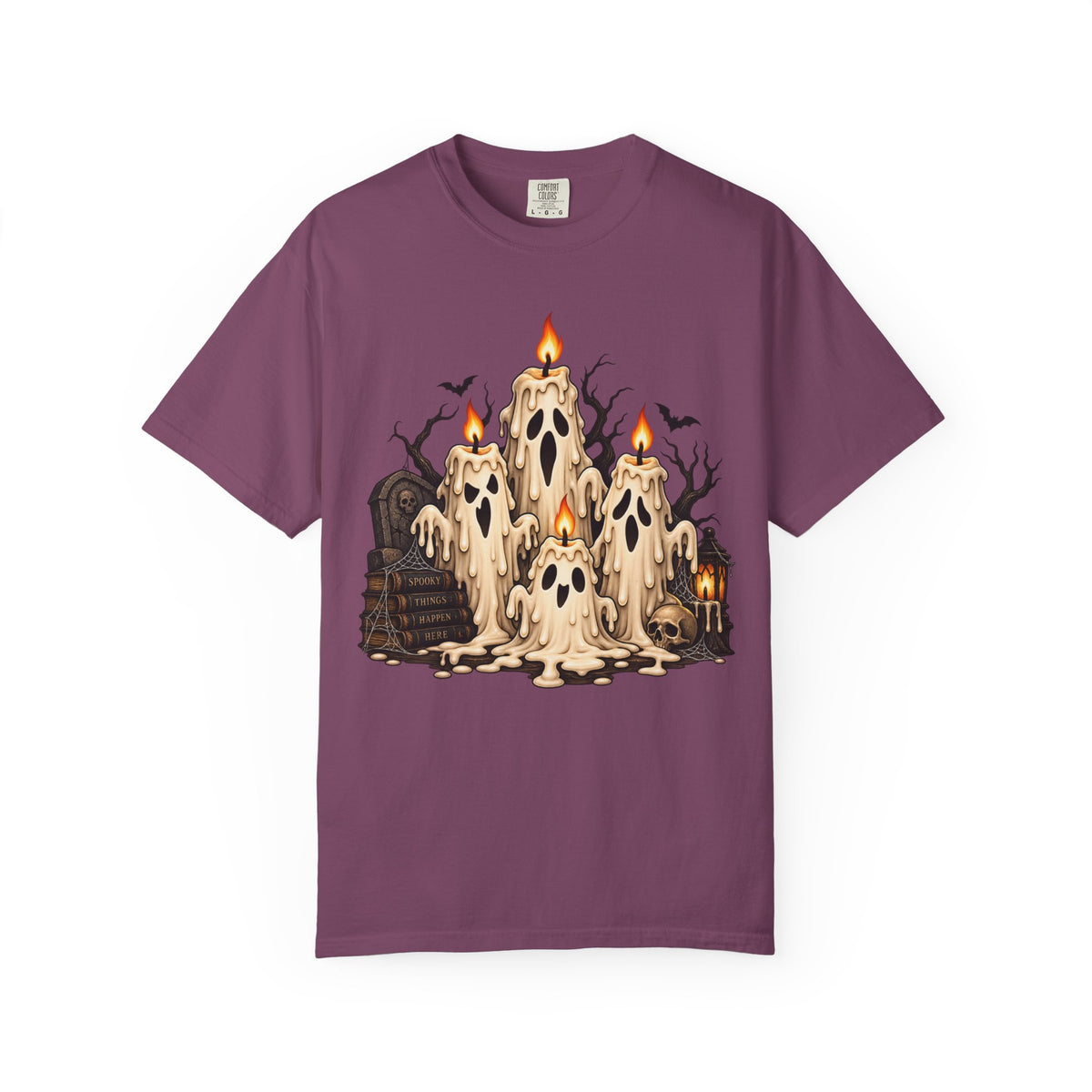 Melting Ghost Candle Halloween Graphic T-Shirt