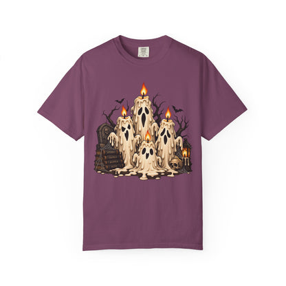 Melting Ghost Candle Halloween Graphic T-Shirt