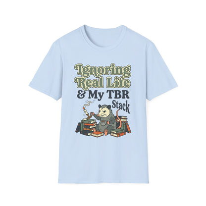 Ignoring Real Life & My TBR Stack Graphic T-Shirt