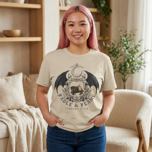Table & Flame Library Club T-Shirt — Gothic Bookish Tee