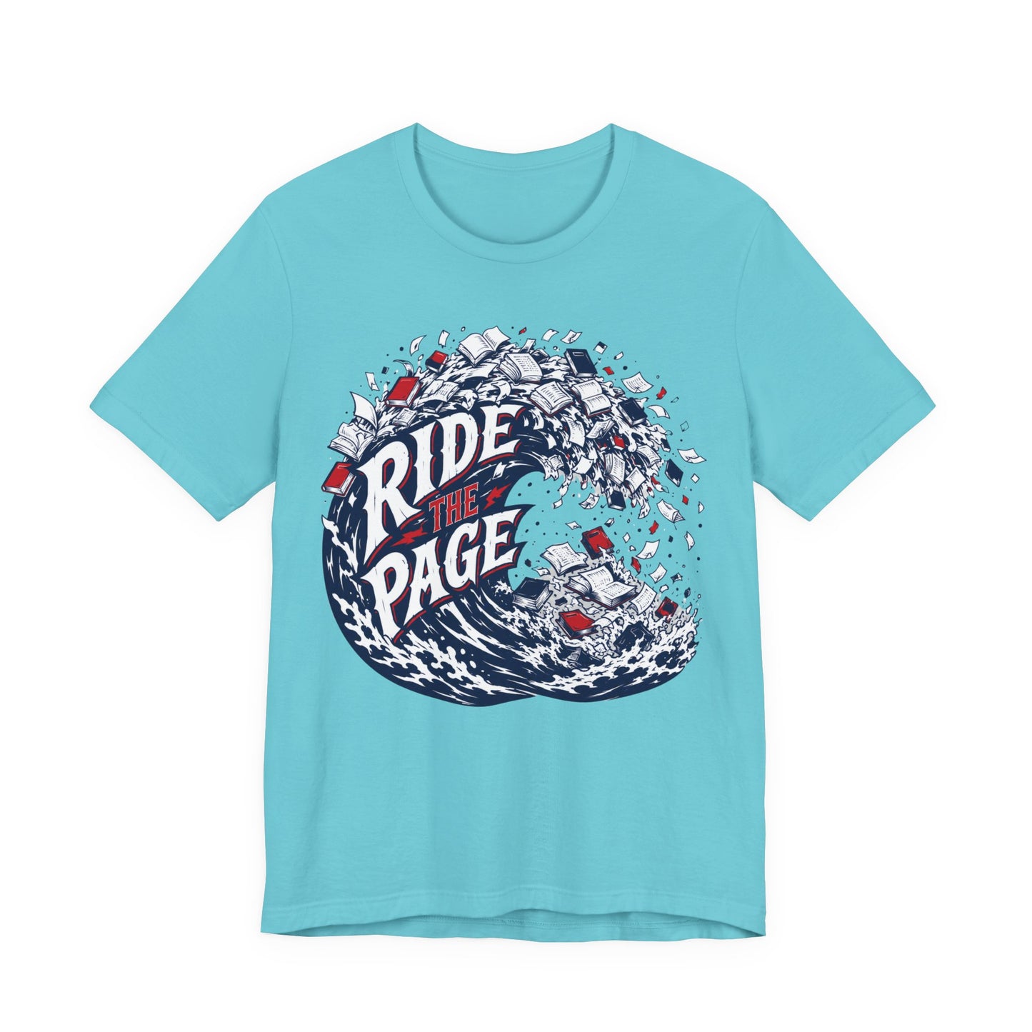 Ride the Page Literary Surf Wave Graphic Tee