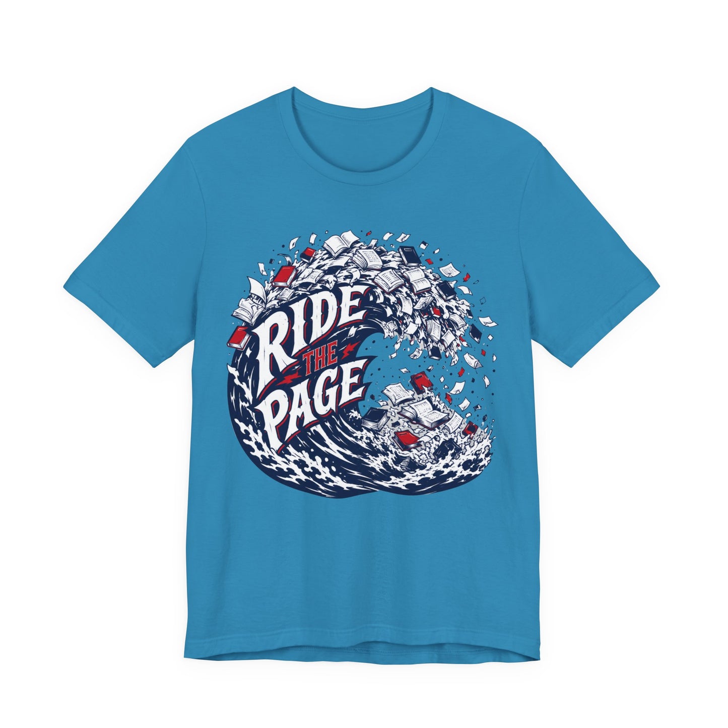 Ride the Page Literary Surf Wave Graphic Tee
