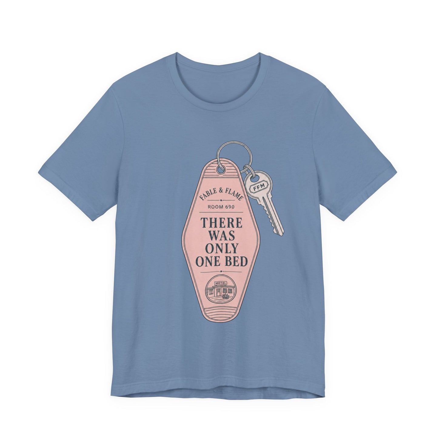"There Was Only One Bed" Retro Motel Keychain Graphic T-Shirt