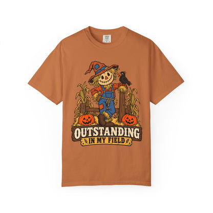 Outstanding In My Field Scarecrow Halloween Graphic T-Shirt