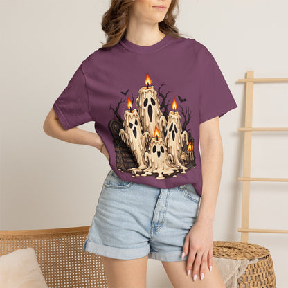 Melting Ghost Candle Halloween Graphic T-Shirt