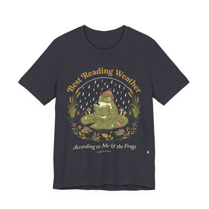 "Best Reading Weather" Frog Graphic Tee