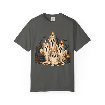Melting Ghost Candle Halloween Graphic T-Shirt