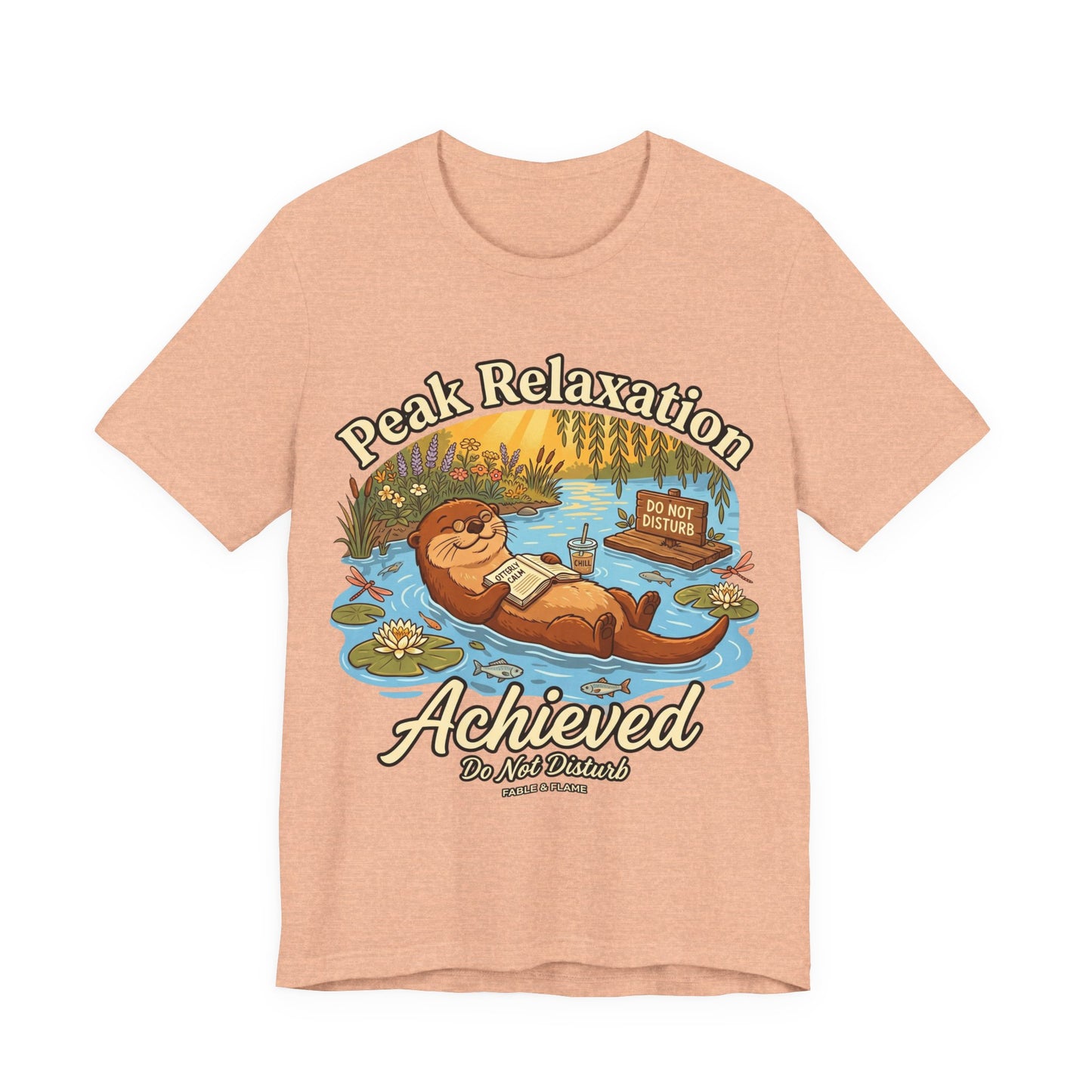 "Peak Relaxation Achieved" Otter Lazy Day Graphic T-Shirt