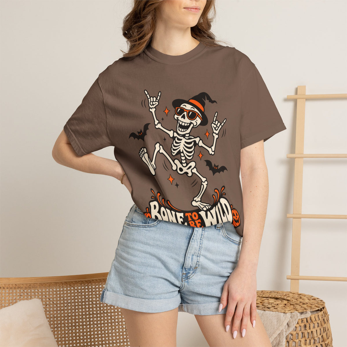 Bone to Be Wild Halloween Skeleton Graphic T-Shirt