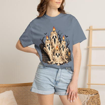 Melting Ghost Candle Halloween Graphic T-Shirt