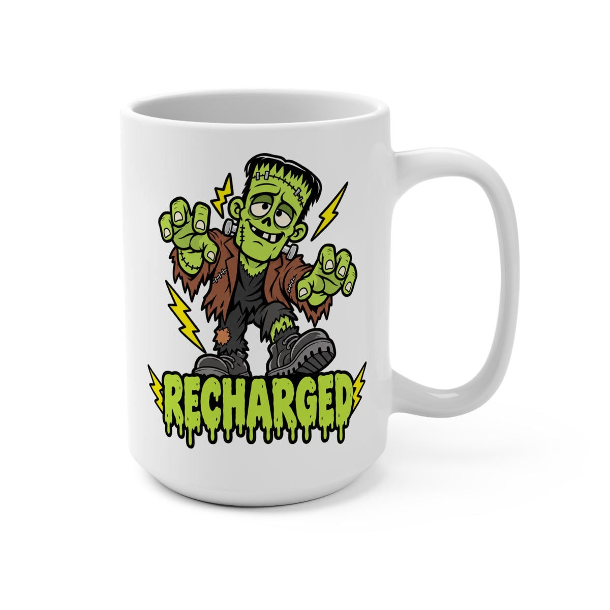 Recharged Frankenstein's Monster Ceramic Mug 15oz