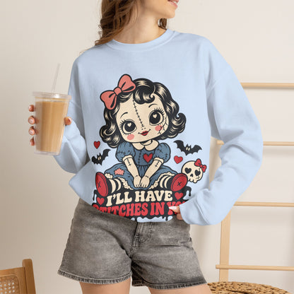 I'll Have Stitches in You Doll Halloween Crewneck Sweatshirt