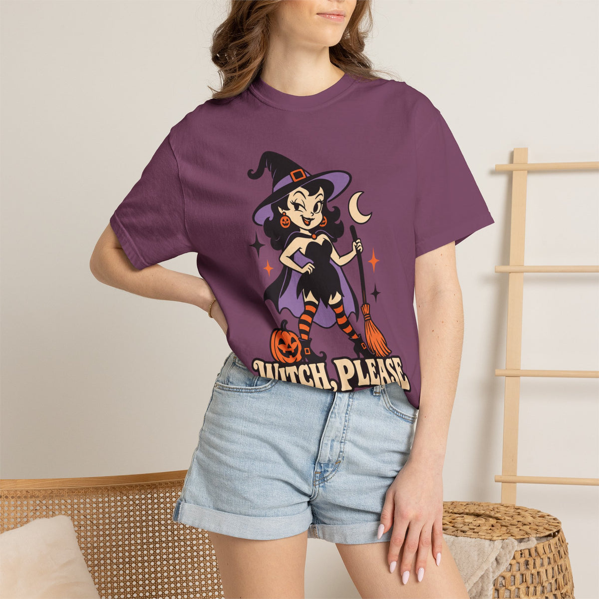 Witch, Please Retro Witch Halloween Graphic T-Shirt