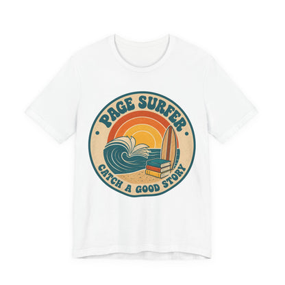 Retro Page Surfer: Catch a Good Story Graphic T-Shirt