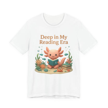 Axolotl "Deep in My Reading Era" 3D Art Graphic T-Shirt