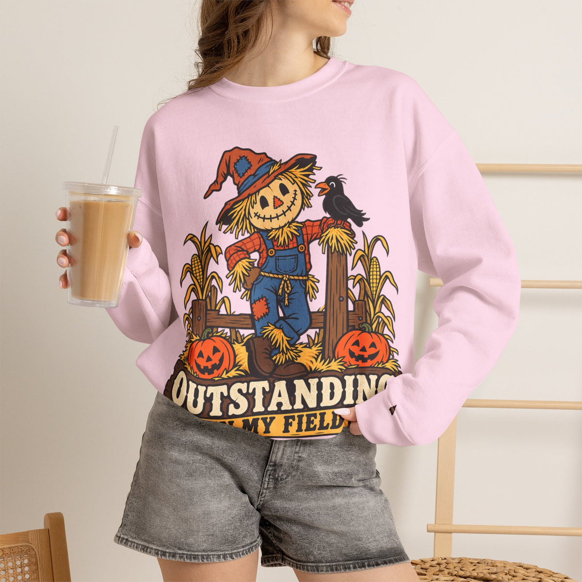 Outstanding in My Field  Scarecrow Crewneck Sweatshirt